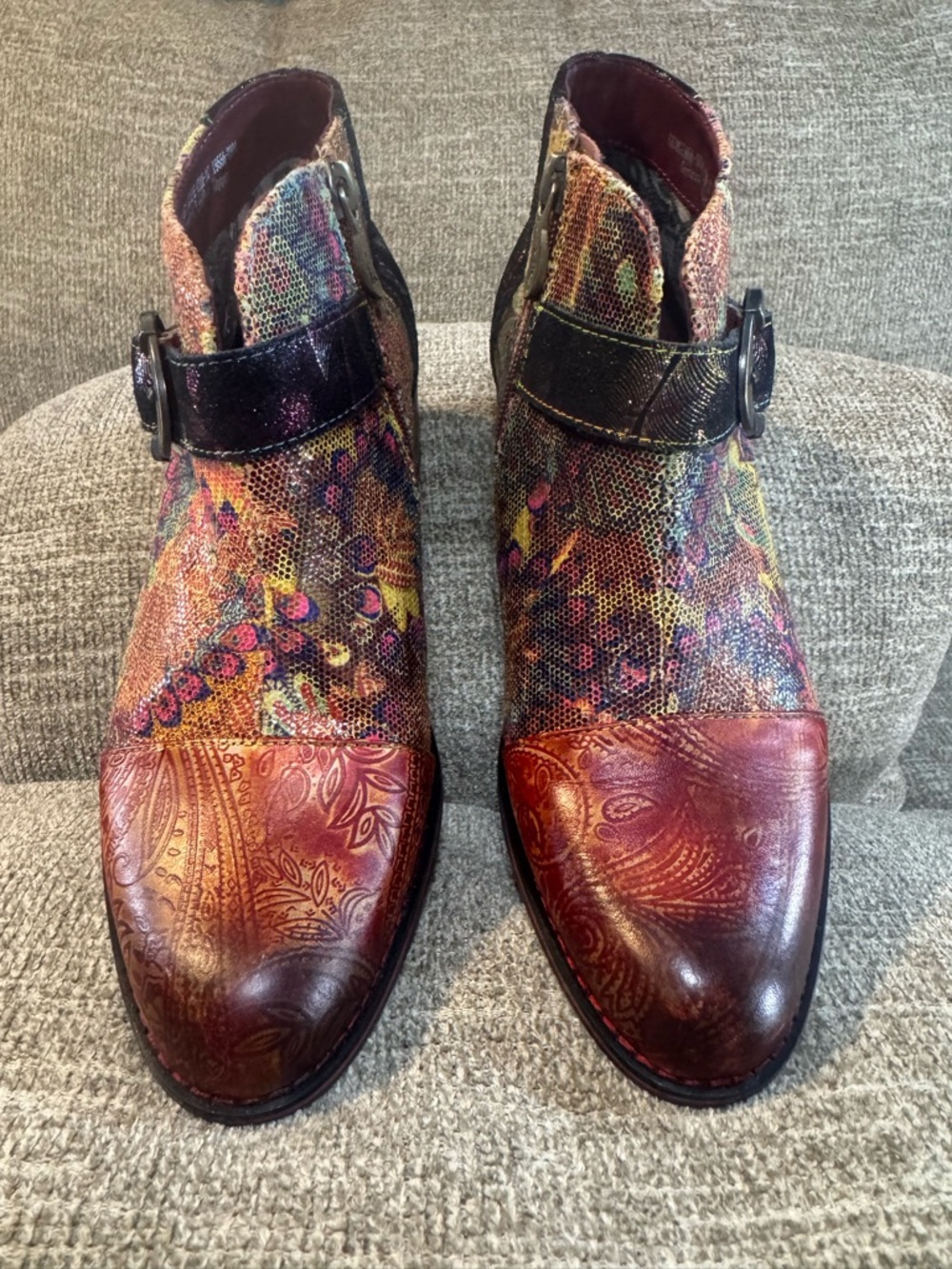 L'Artiste by Spring Step Georgiana-Scope Bootie Hand Painted Boot Size 7 NWOT - Picture 3 of 14